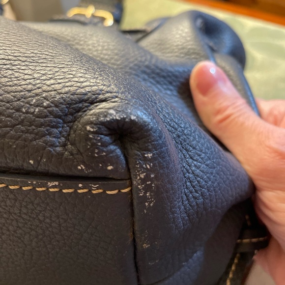 Dooney & Bourke Dark Blue Leather Shoulder Bag - Picture 3 of 10